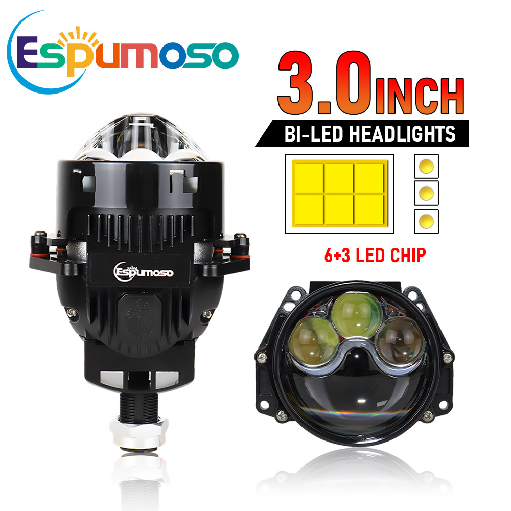 Headlight Aiming Tool - 3-Zoll-Bi-LED-Laser-Projektor-Scheinwerferlampe H4 9005 9006 H7 LED-Linsenlicht