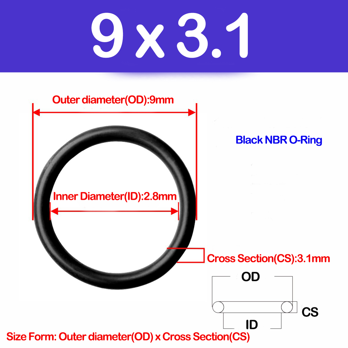 WD CS 3,1 mm, NBR O-Ring-Dicht – Auto Repair Cs Bewertung und Preis